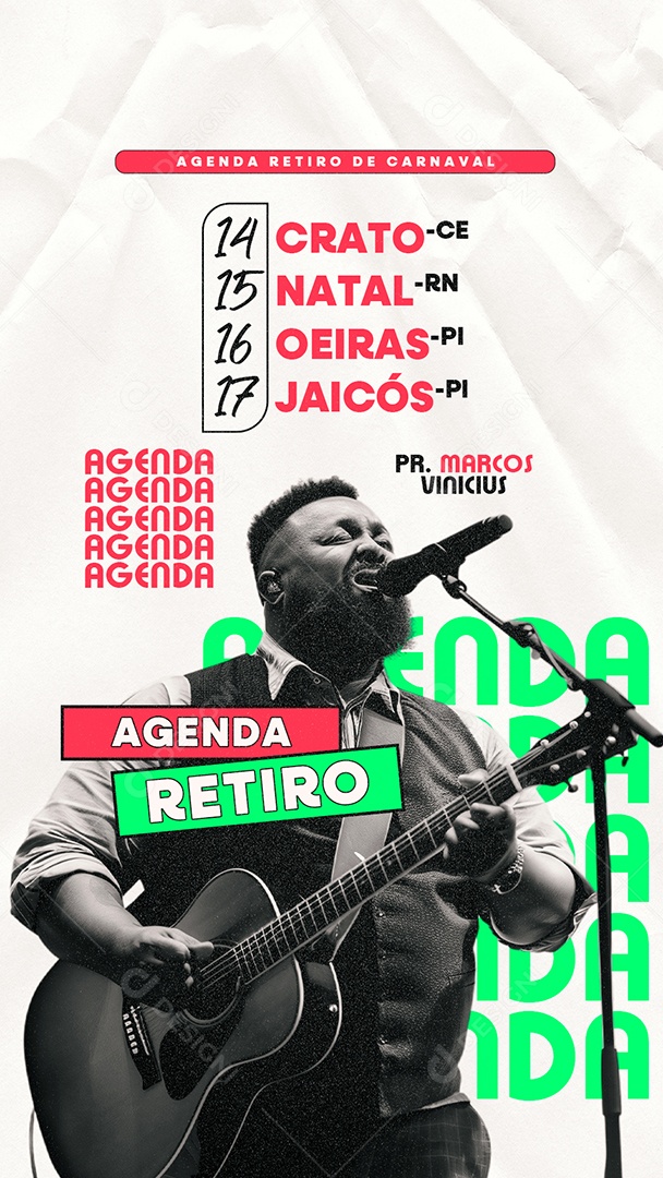 Story Flyer Agenda Retiro De Carnaval Pr Marcos Vinicius Social Media PSD Editável