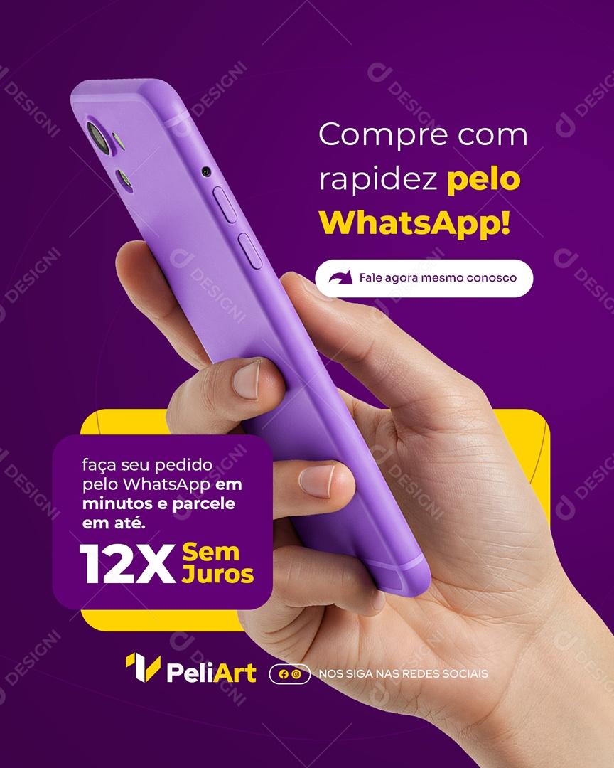 Empresa Pelicula Compre com Rapidez Pelo WhatsApp Social Media PSD Editável