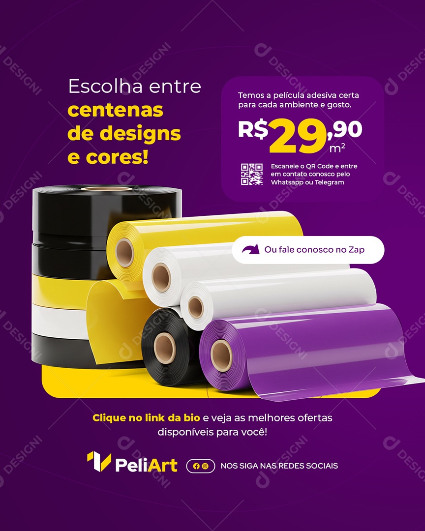 Empresa Pelicula Escolha Entre Centenas de Designs e Cores Social Media PSD Editável