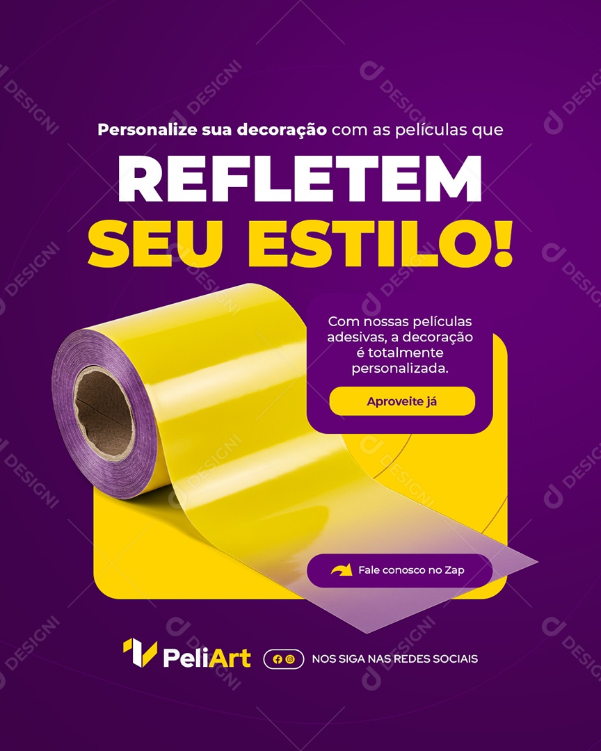 Empresa Pelicula Personalize sua Decoração Social Media PSD Editável