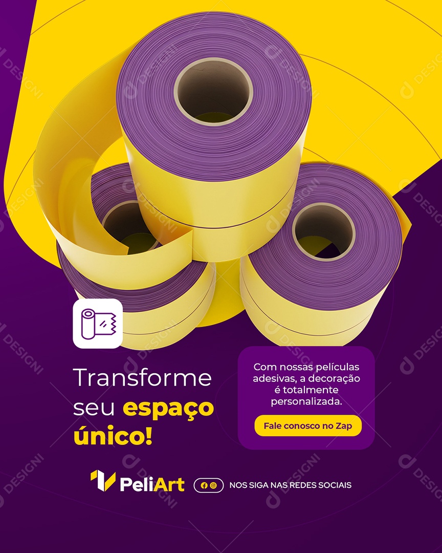 Empresa Pelicula Transforme Seu Espaço Único Social Media PSD Editável