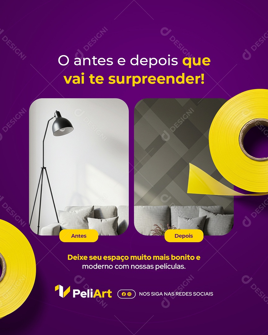 Empresa Pelicula O Antes e Depois Que Vai Te Surpreender Social Media PSD Editável