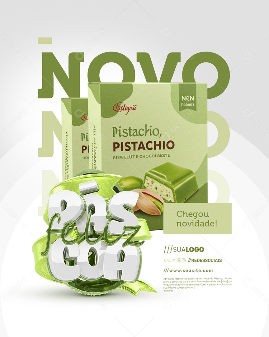 Feliz Páscoa Doceria Novo Chegou Novidade Social Media PSD Editável