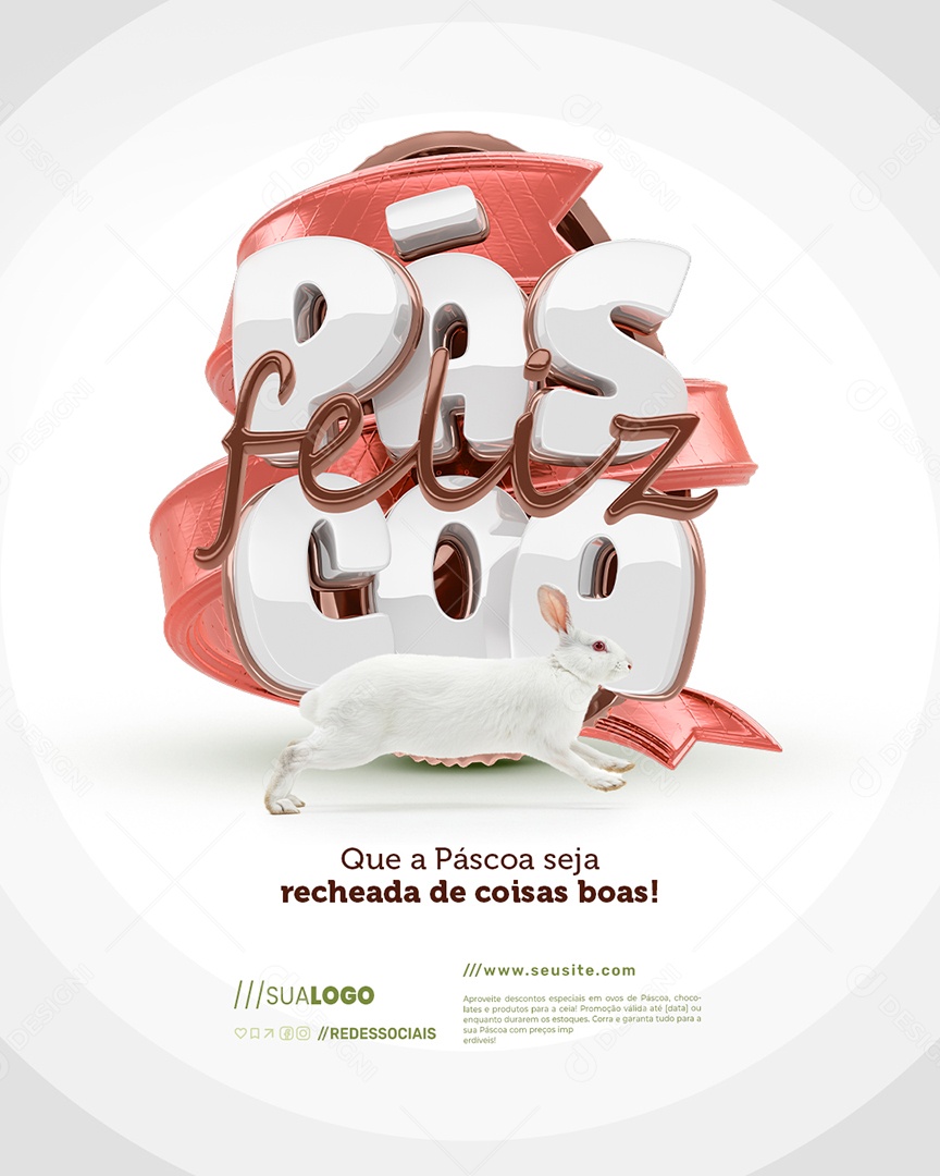 Feliz Páscoa Doceria Recheada de Coisas Boas Social Media PSD Editável