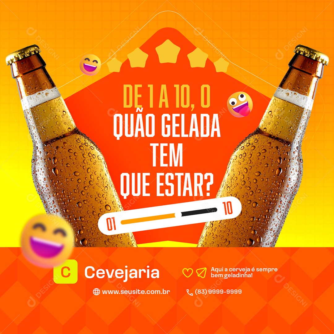 Cervejaria Quão Gelada Tem Que Estar Social Media PSD Editável