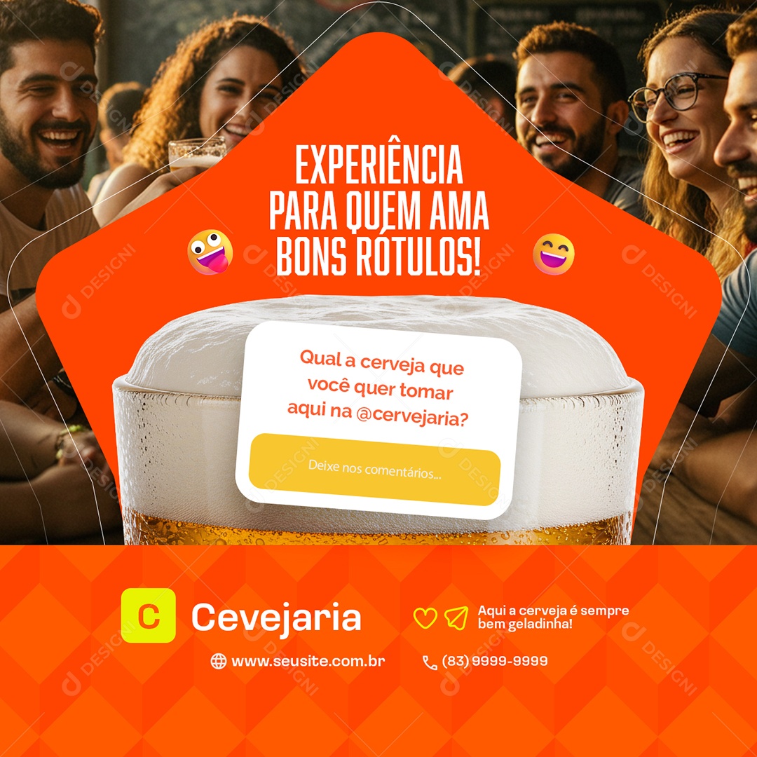 Cervejaria Experiência Social Media PSD Editável