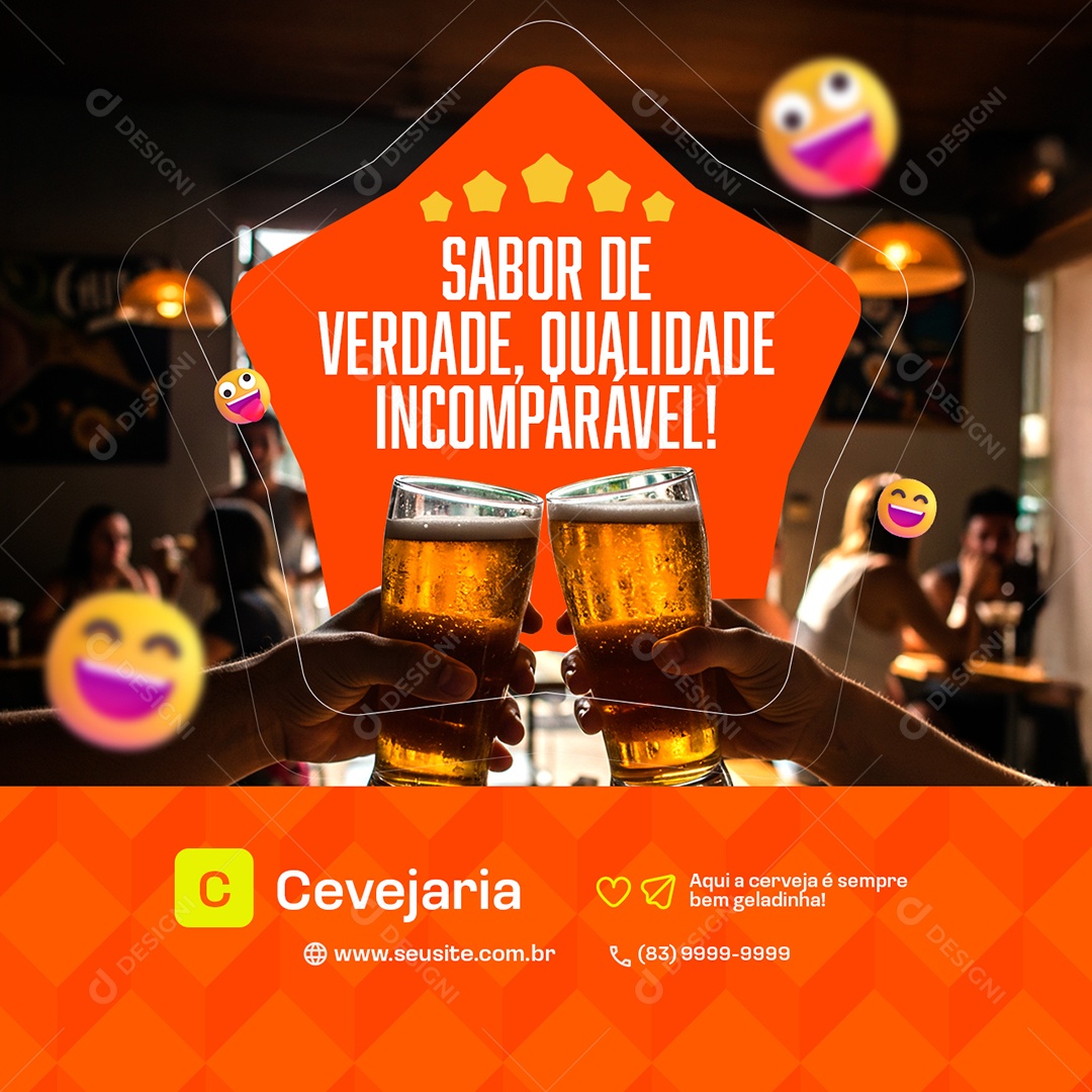 Cervejaria Sabor De Verdade Social Media PSD Editável