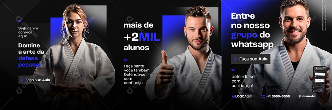 Carrossel Aulas De Luta Domine a Arte Social Media PSD Editável