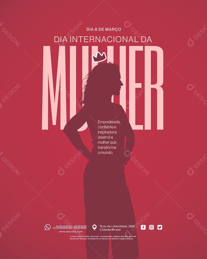 Social Media Dia Internacional da Mulher 08 de Março PSD Editável