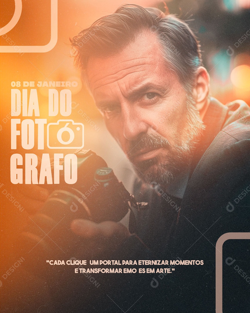 Dia Do Fotógrafo 08 de Janeiro Social Media PSD Editável