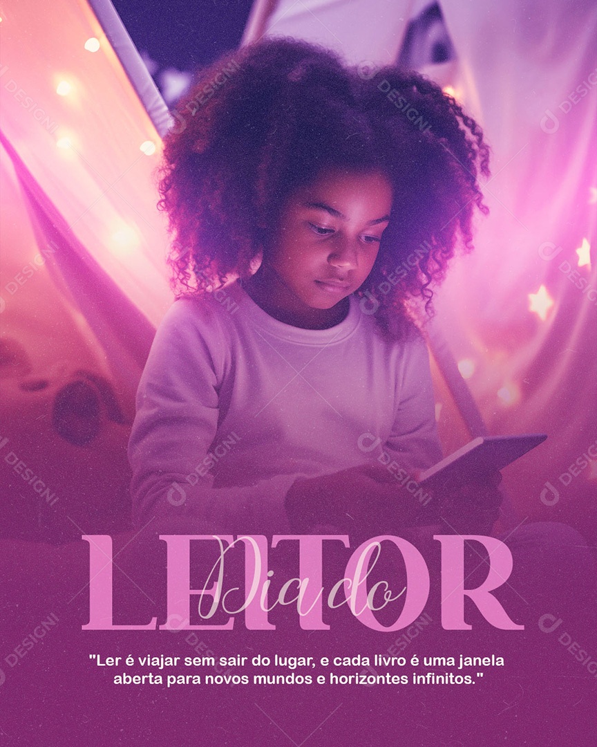 Dia do Leitor 7 de Janeiro Ler é Viajar Social Media PSD Editável