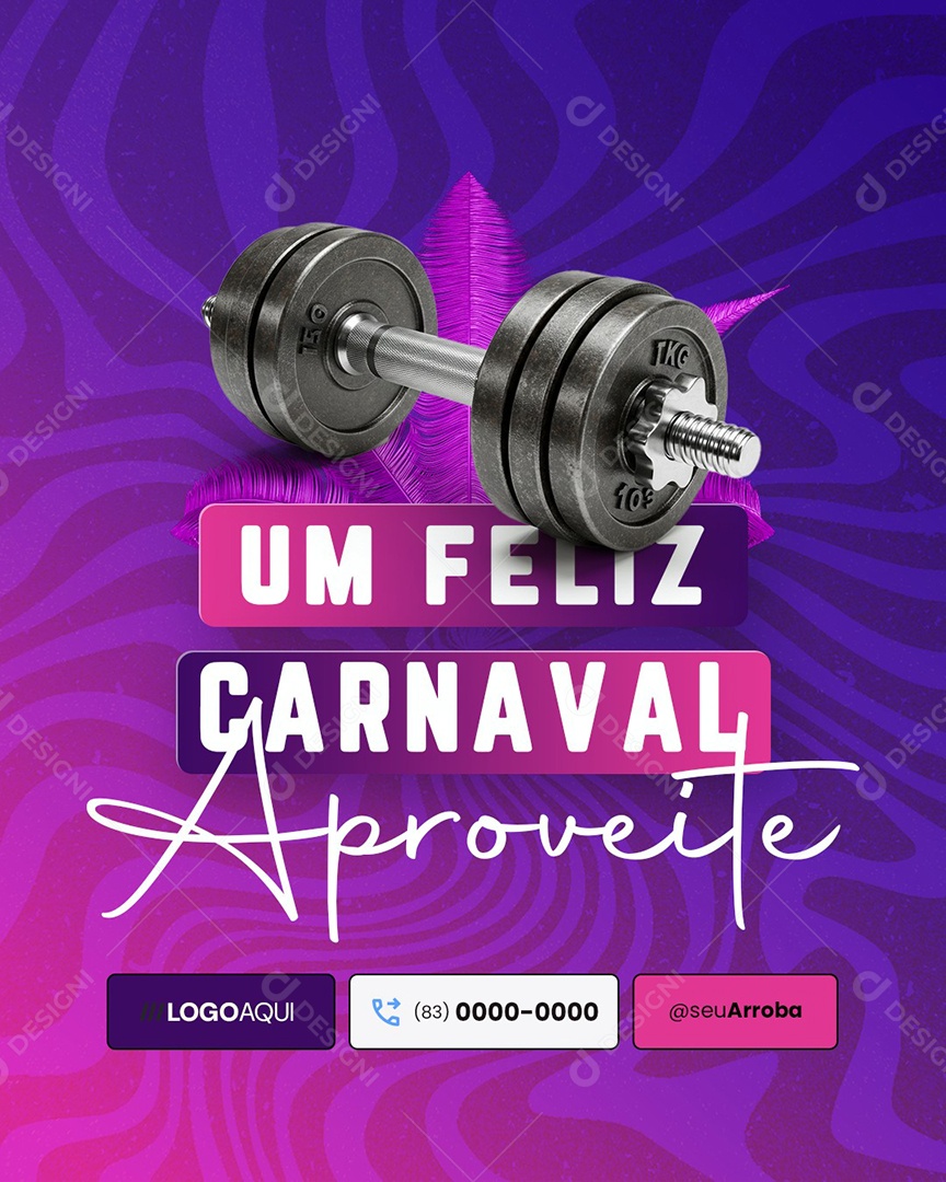 Um Feliz Carnaval A Todos os Clientes Academia Social Media PSD Editável