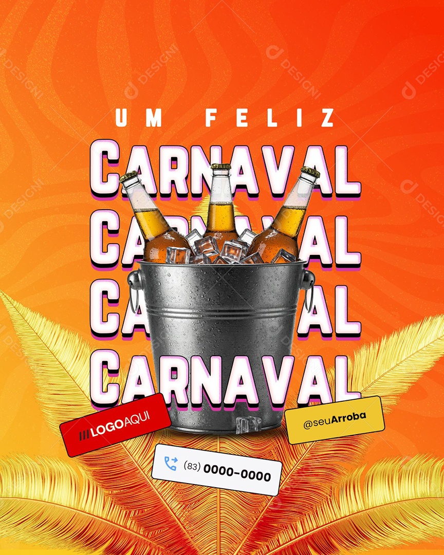 Um Feliz Carnaval Cervejaria Social Media PSD Editável