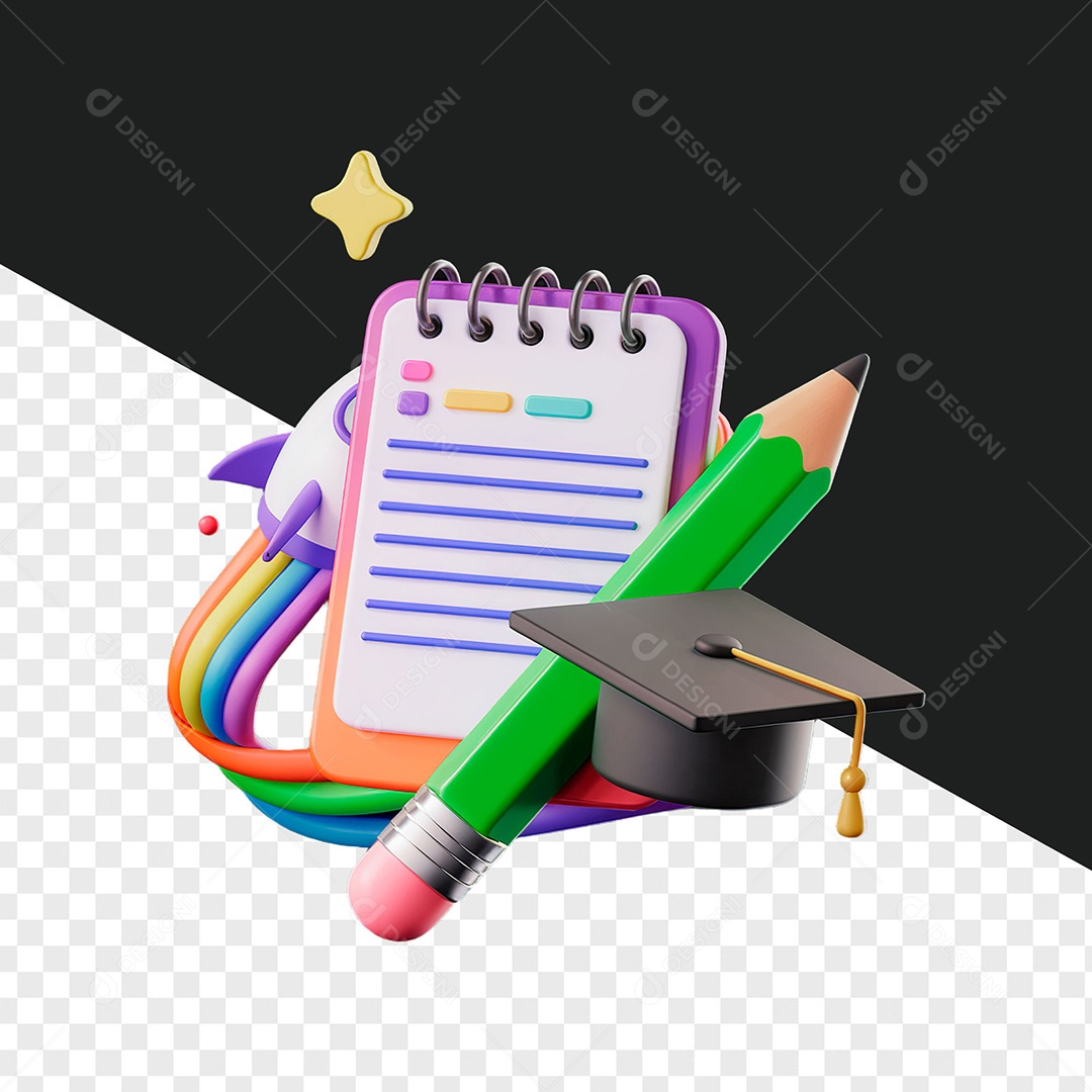 Selo 3D Caderneta Composição PSD