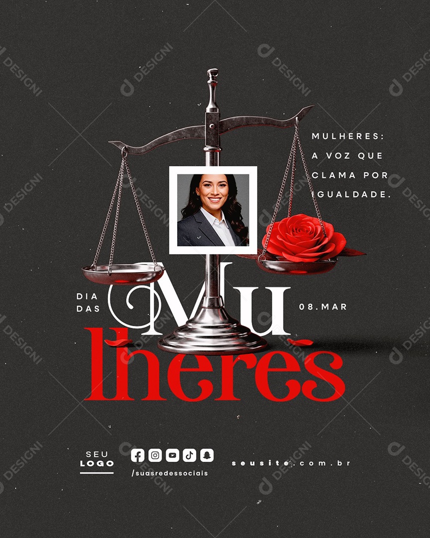 Dia das Mulheres 08 de Março Social Media PSD Editável