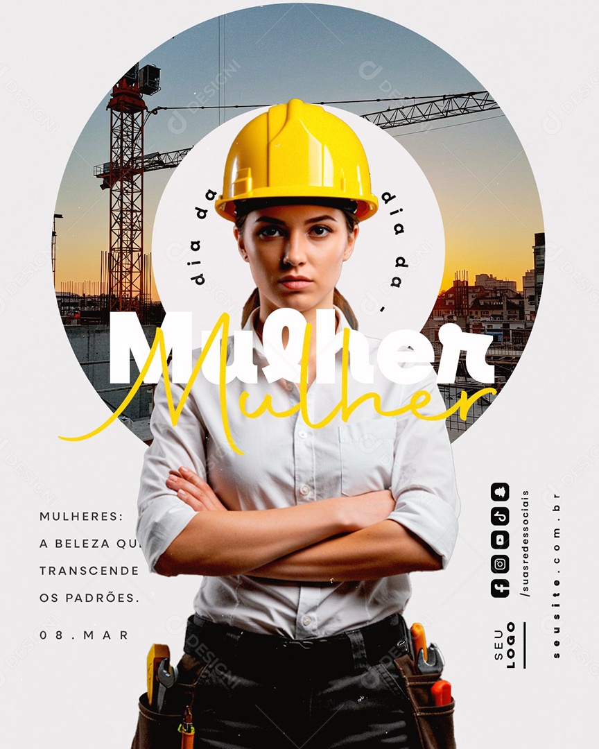 Dia da Mulher 08 de Março A Beleza Que Transcende Social Media PSD Editável
