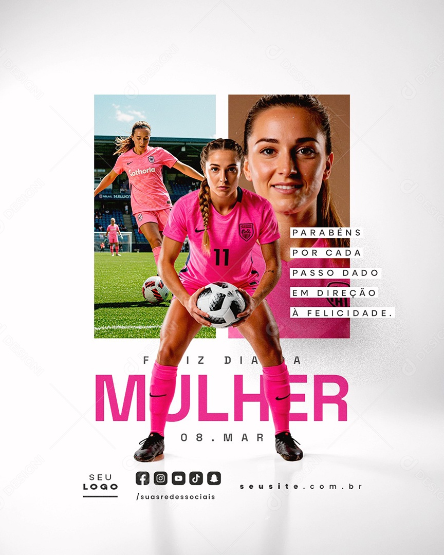 Feliz Dia Da Mulher 08 de Março Social Media PSD Editável