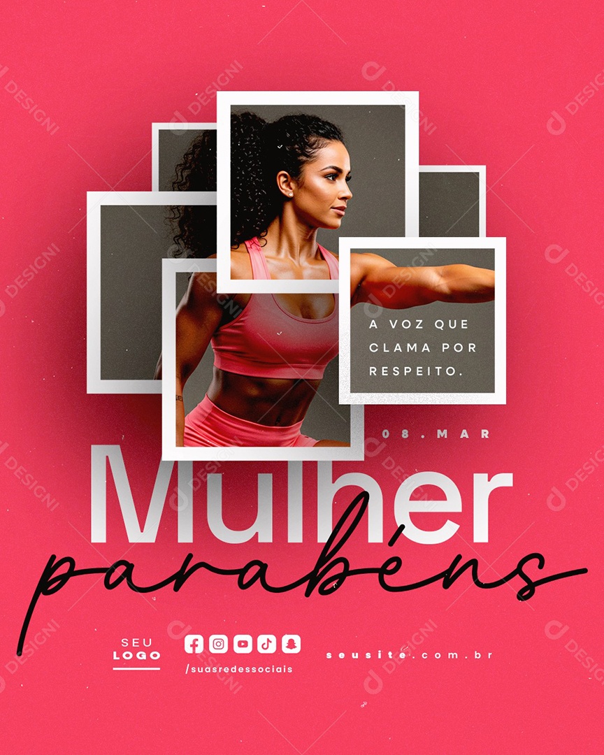 Social Media Dia Da Mulher 08 de Março PSD Editável