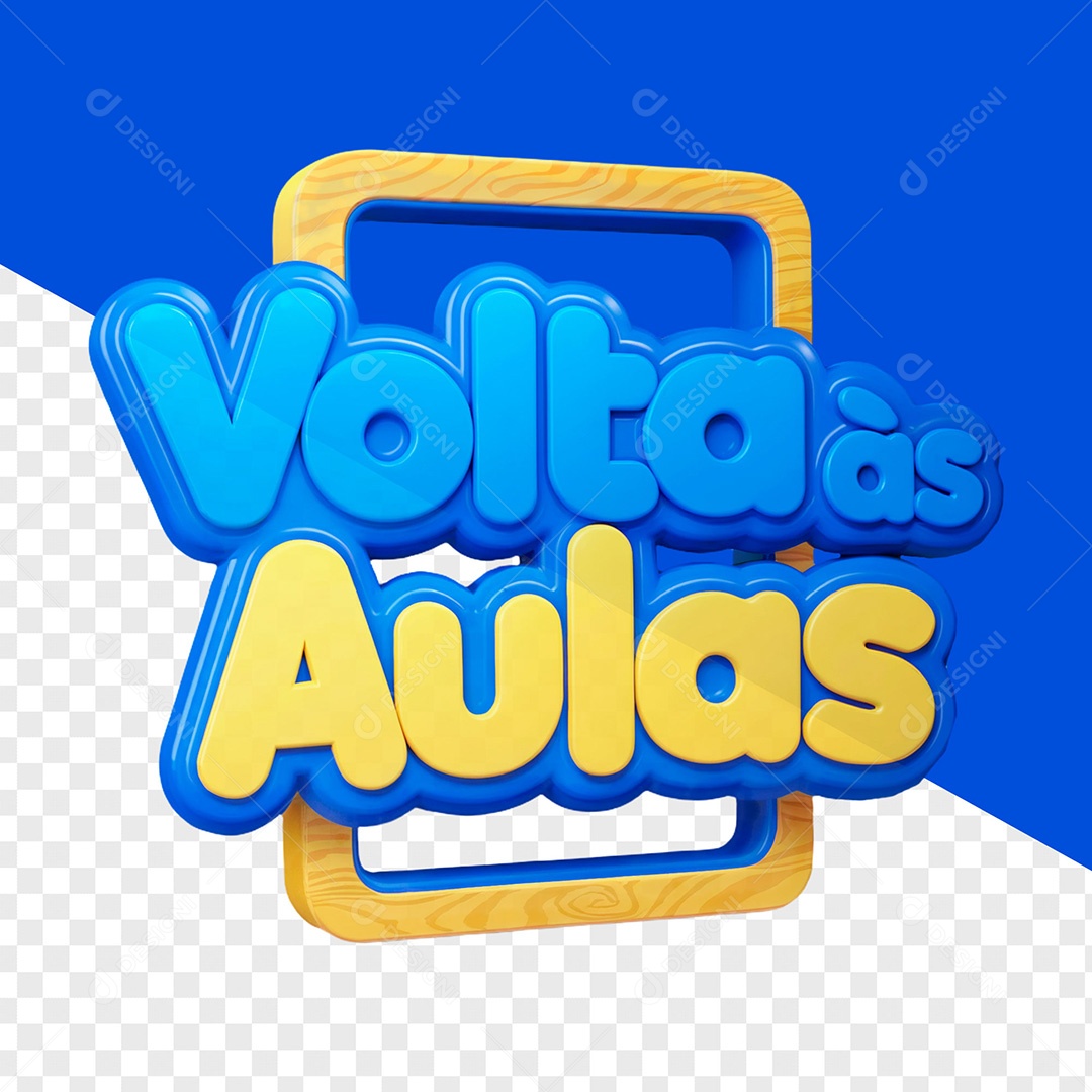 Selo 3D Volta às Aulas para Composição PSD