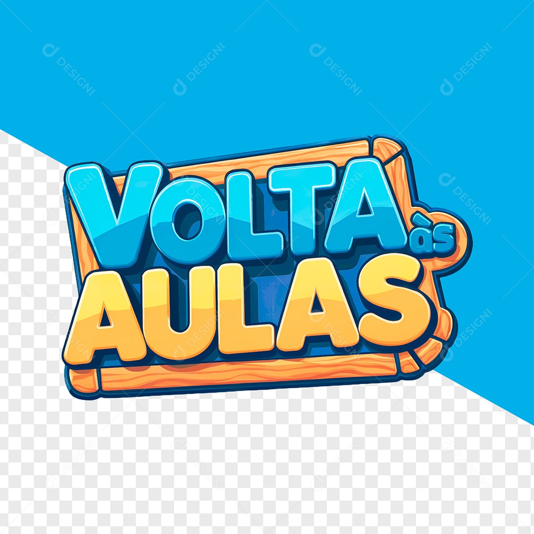 Selo 3D Volta às Aulas para Composição PSD