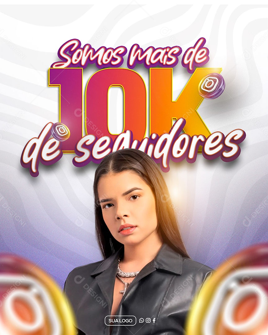 Somos mais de 10K de Seguidores Social Media PSD Editável