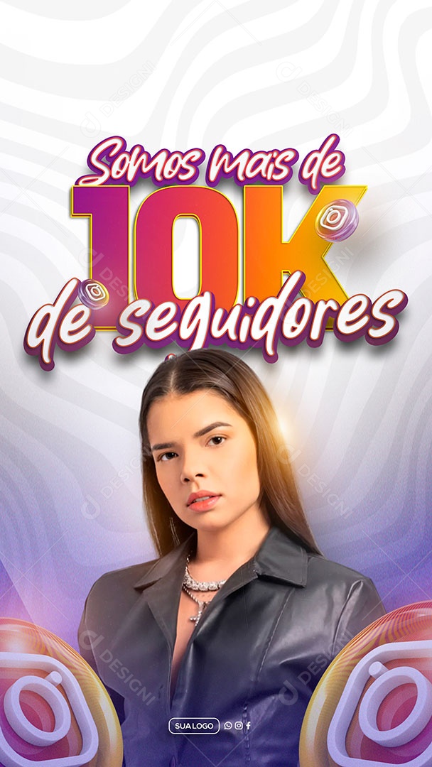 Story Somos mais de 10K de Seguidores Social Media PSD Editável