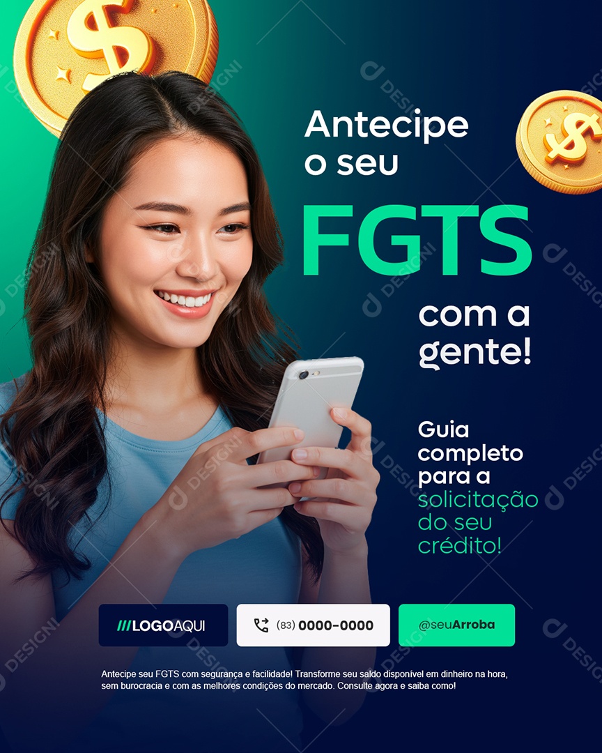 Antecipe o Seu FGTS Com a Gente Social Media PSD Editável