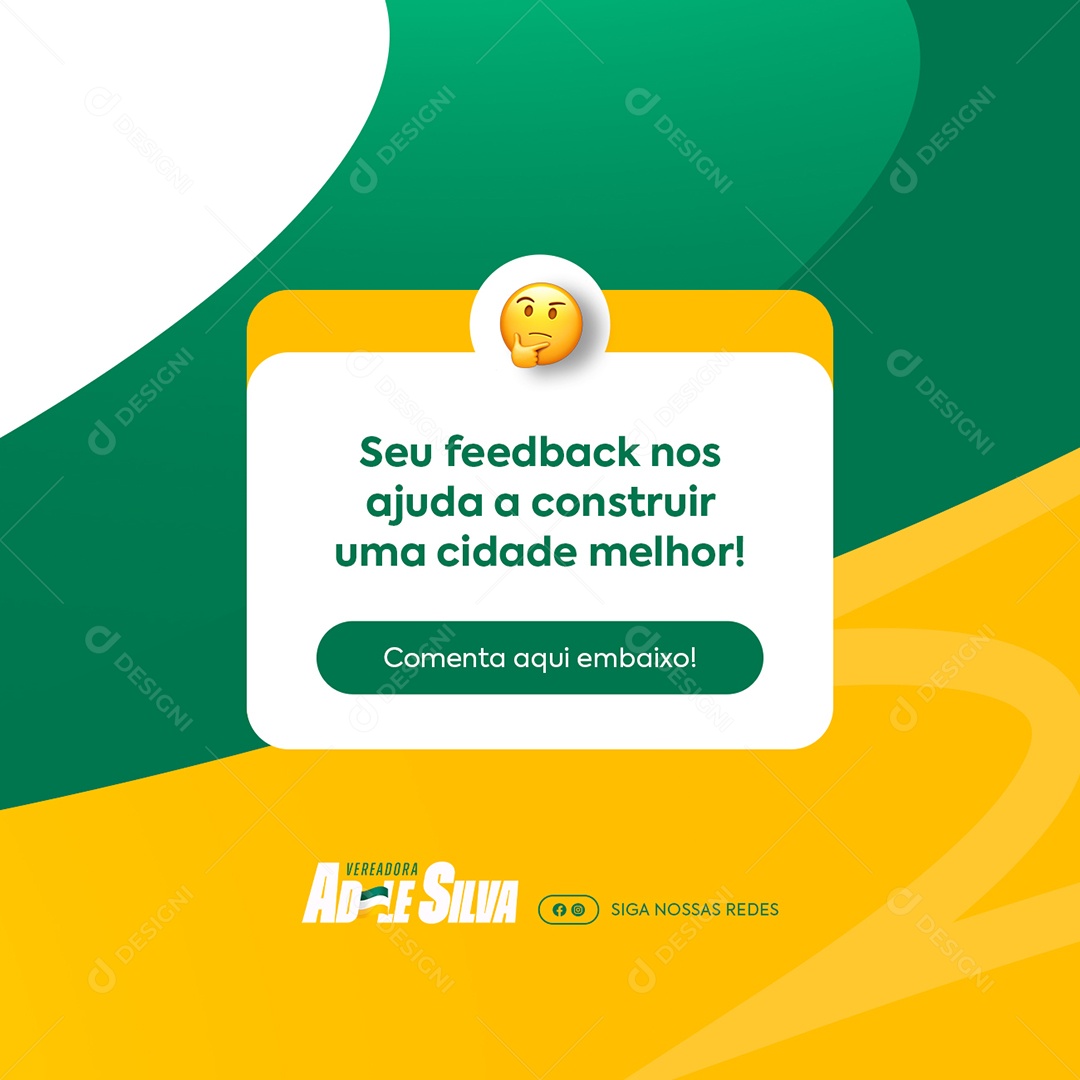 Política Vereadora Seu Feedback nos Ajuda Social Media PSD Editável