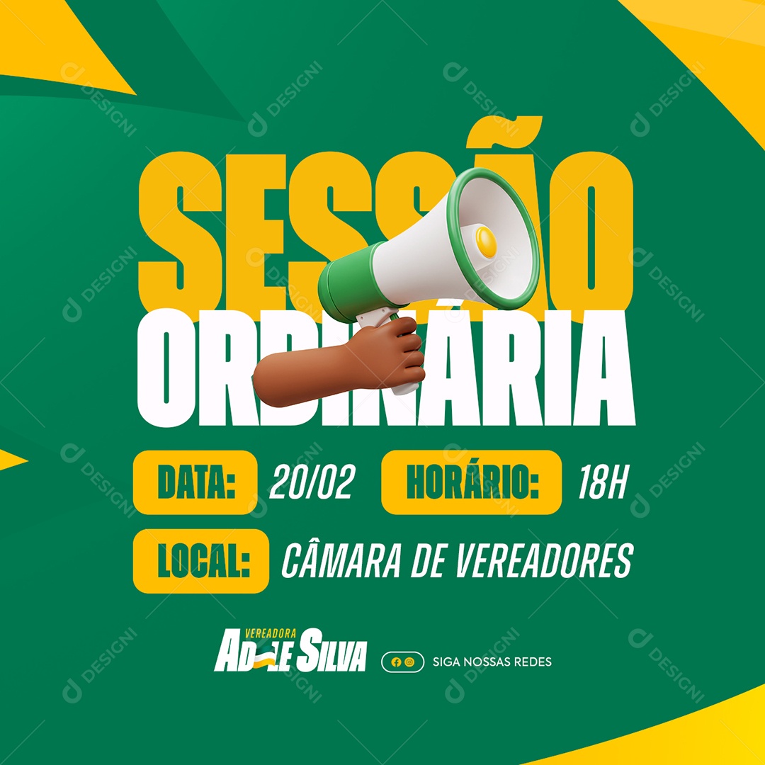 Política Sessão Ordinária Social Media PSD Editável