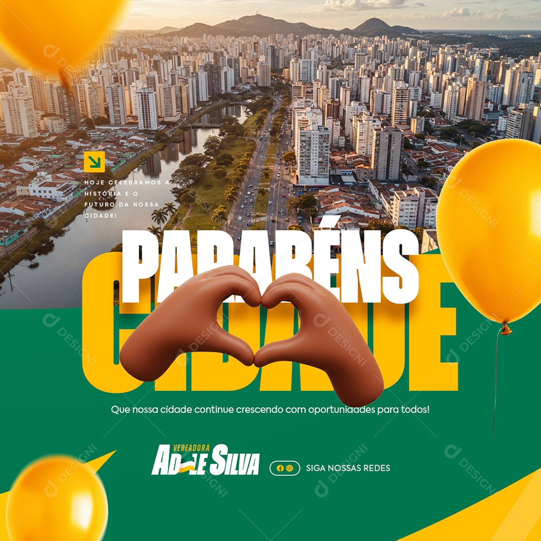 Política Parabéns Cidade Social Media PSD Editável