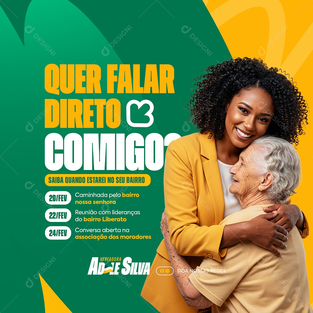 Política Quer Falar Direto Social Media PSD Editável