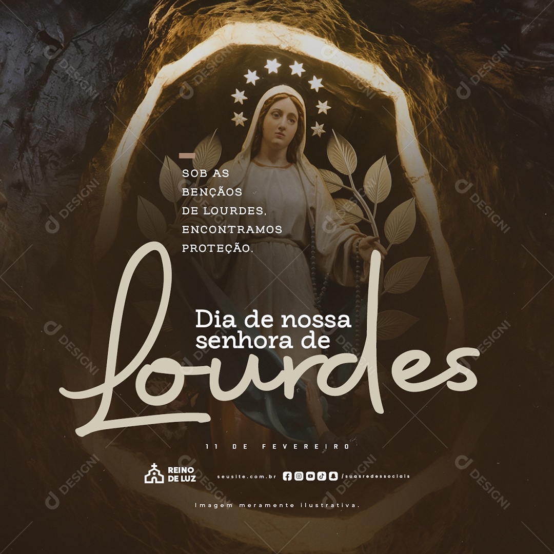 Social Media Dia de Nossa Senhora de Lourdes 11 De Fevereiro PSD Editável