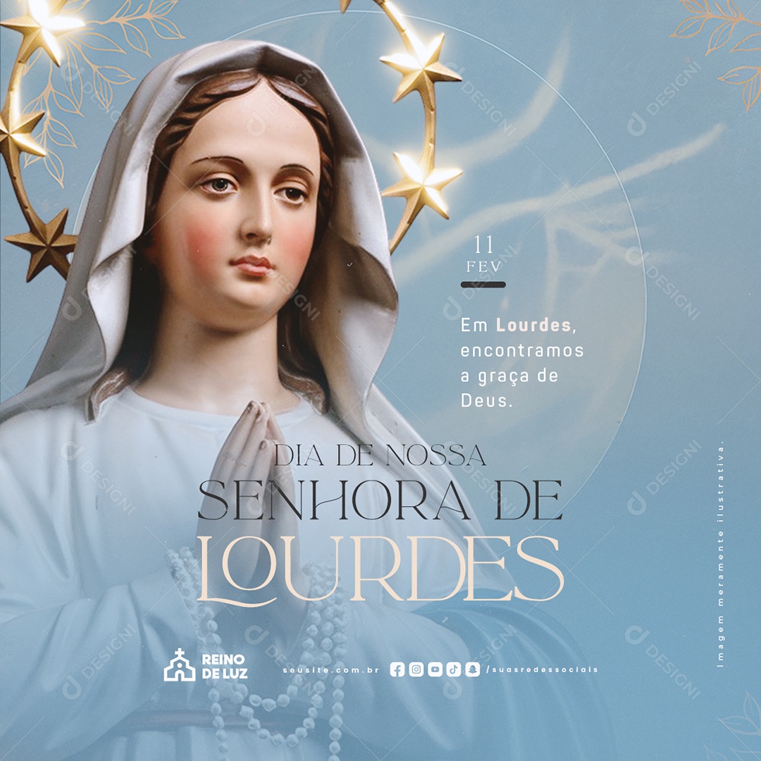 Dia de Nossa Senhora de Lourdes 11 De Fevereiro Social Media PSD Editável
