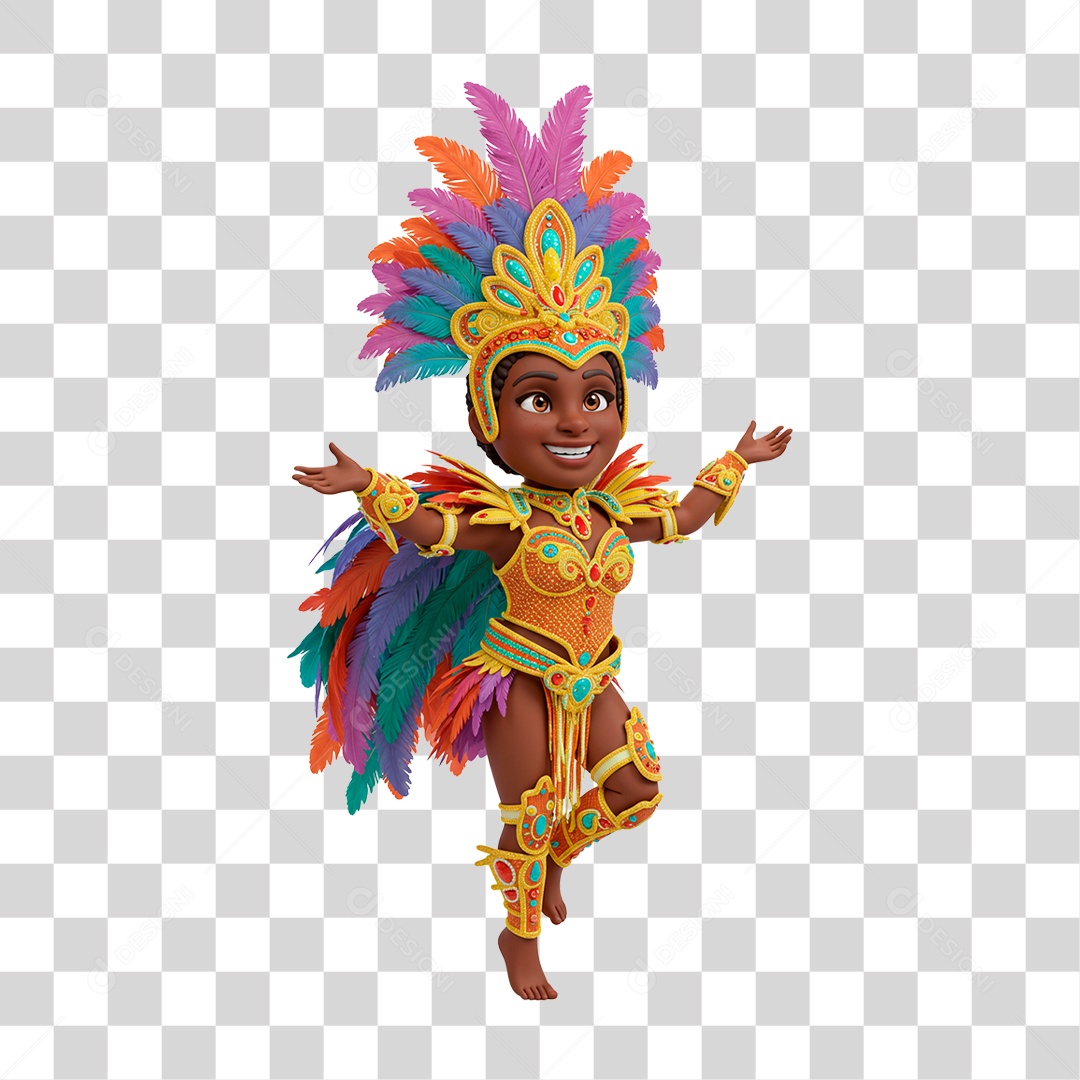 Mulher com Roupa de Carnaval PNG Transparente