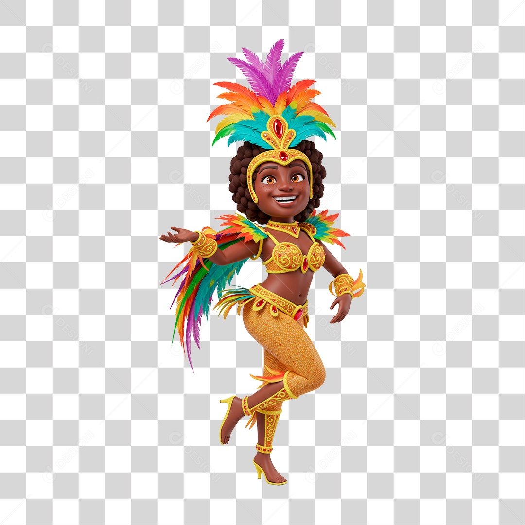 Mulher com Roupa de Carnaval PNG Transparente
