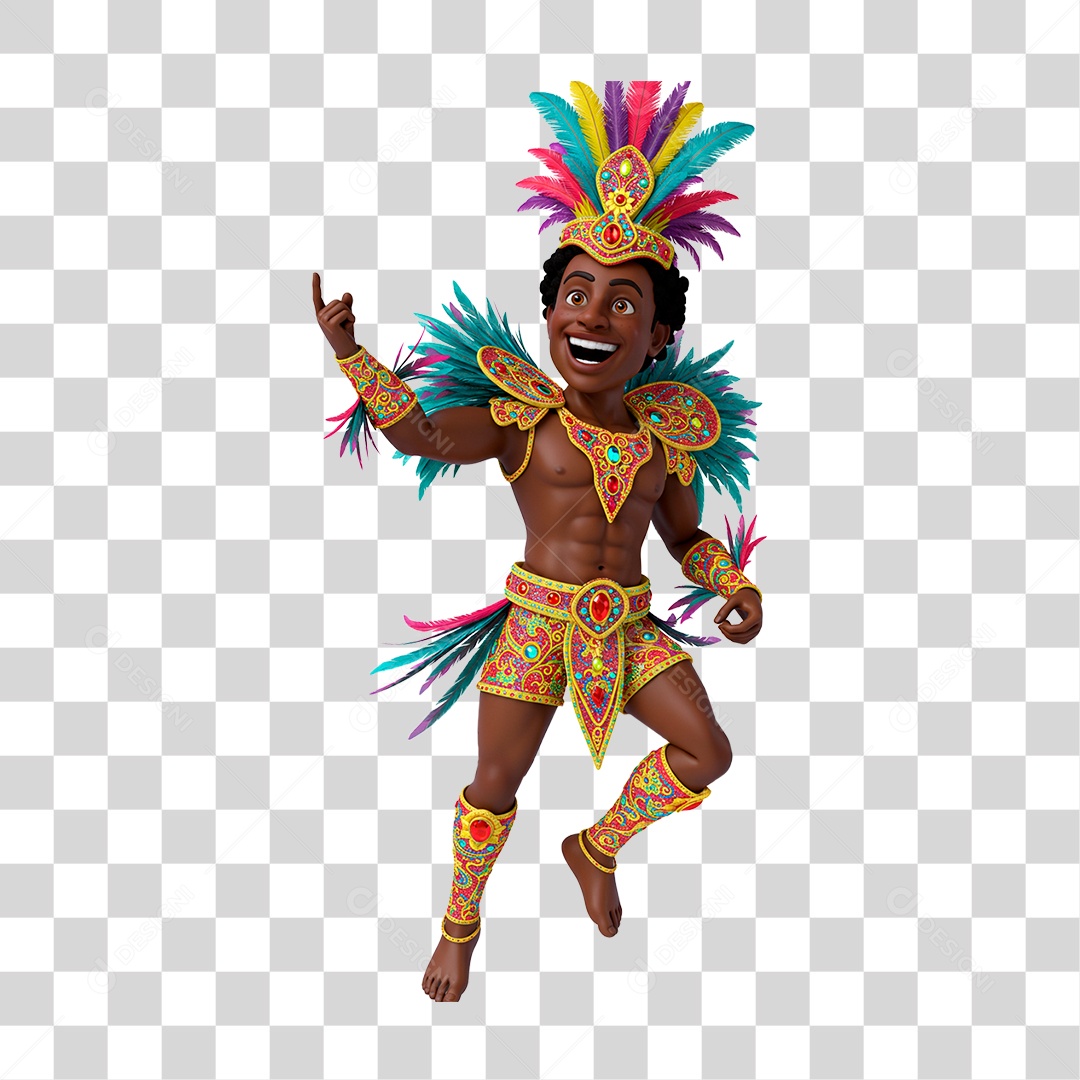 Homem com Roupa de Carnaval PNG Transparente