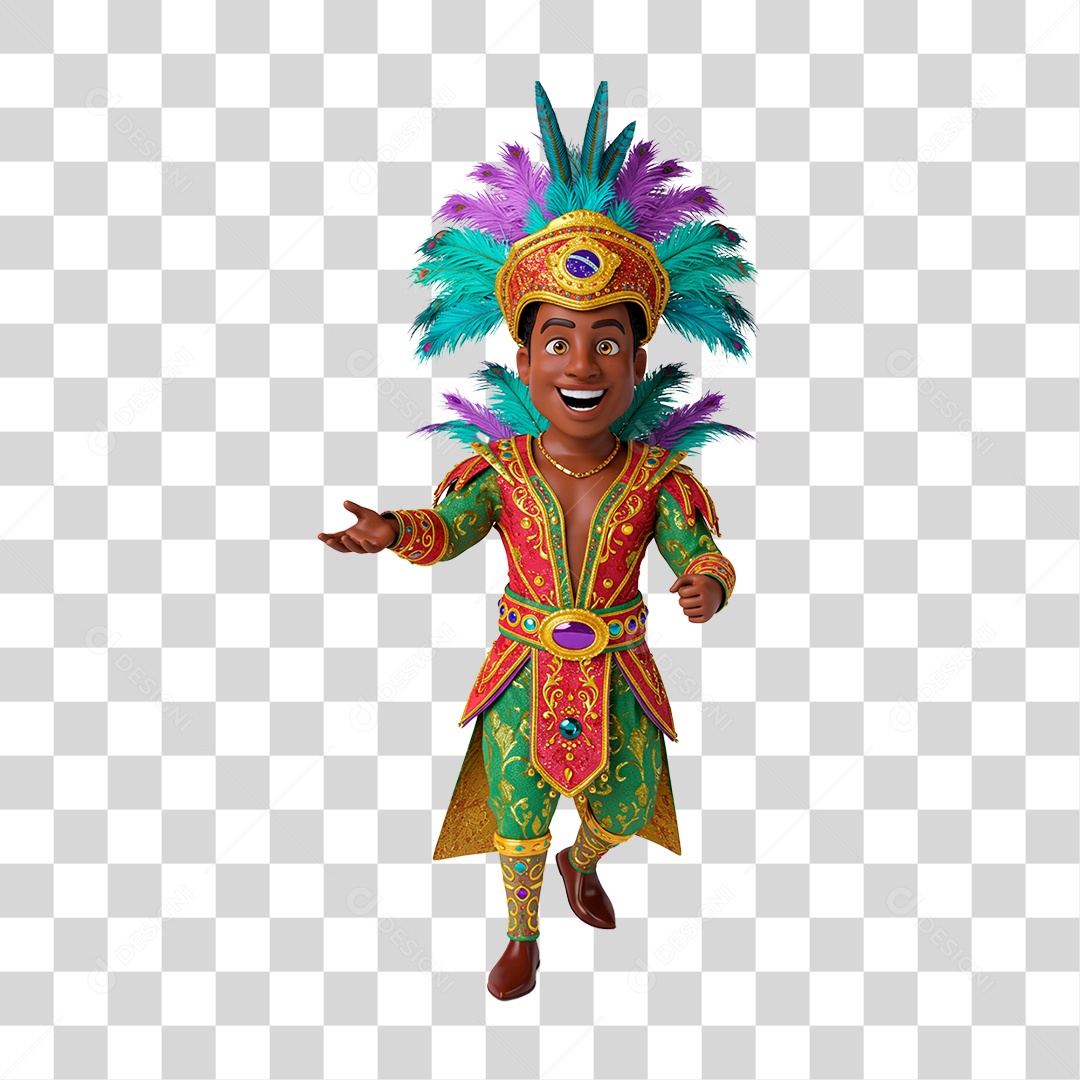 Homem com Roupa de Carnaval PNG Transparente