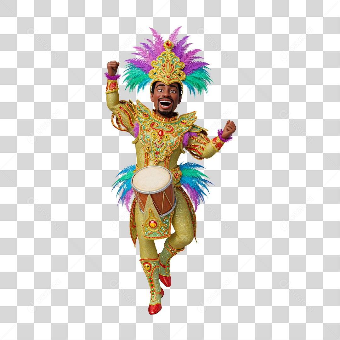 Homem com Roupa de Carnaval PNG Transparente