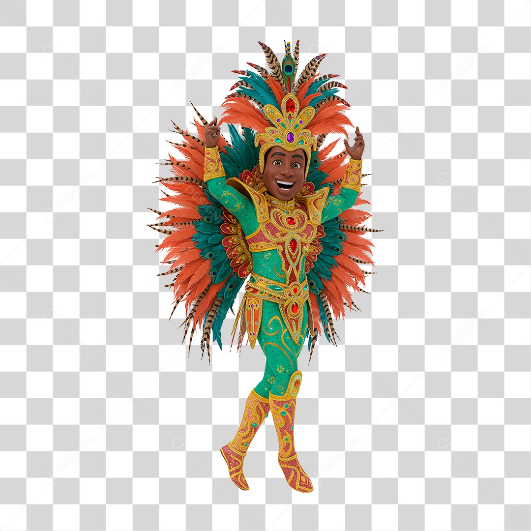 Homem com Roupa de Carnaval PNG Transparente