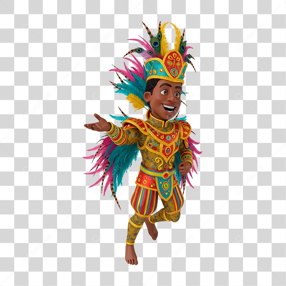 Homem com Roupa de Carnaval PNG Transparente