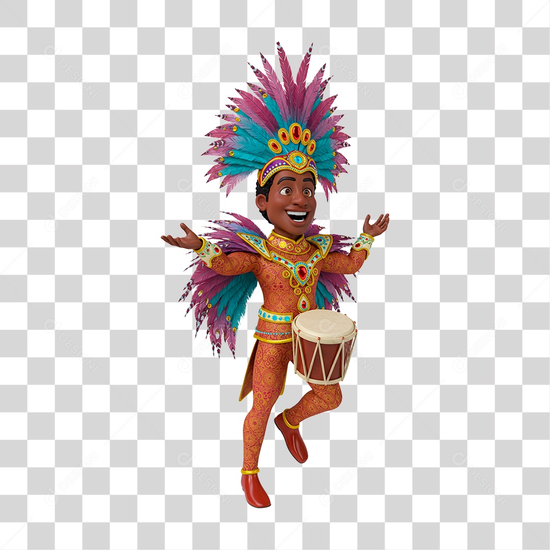 Homem com Roupa de Carnaval PNG Transparente