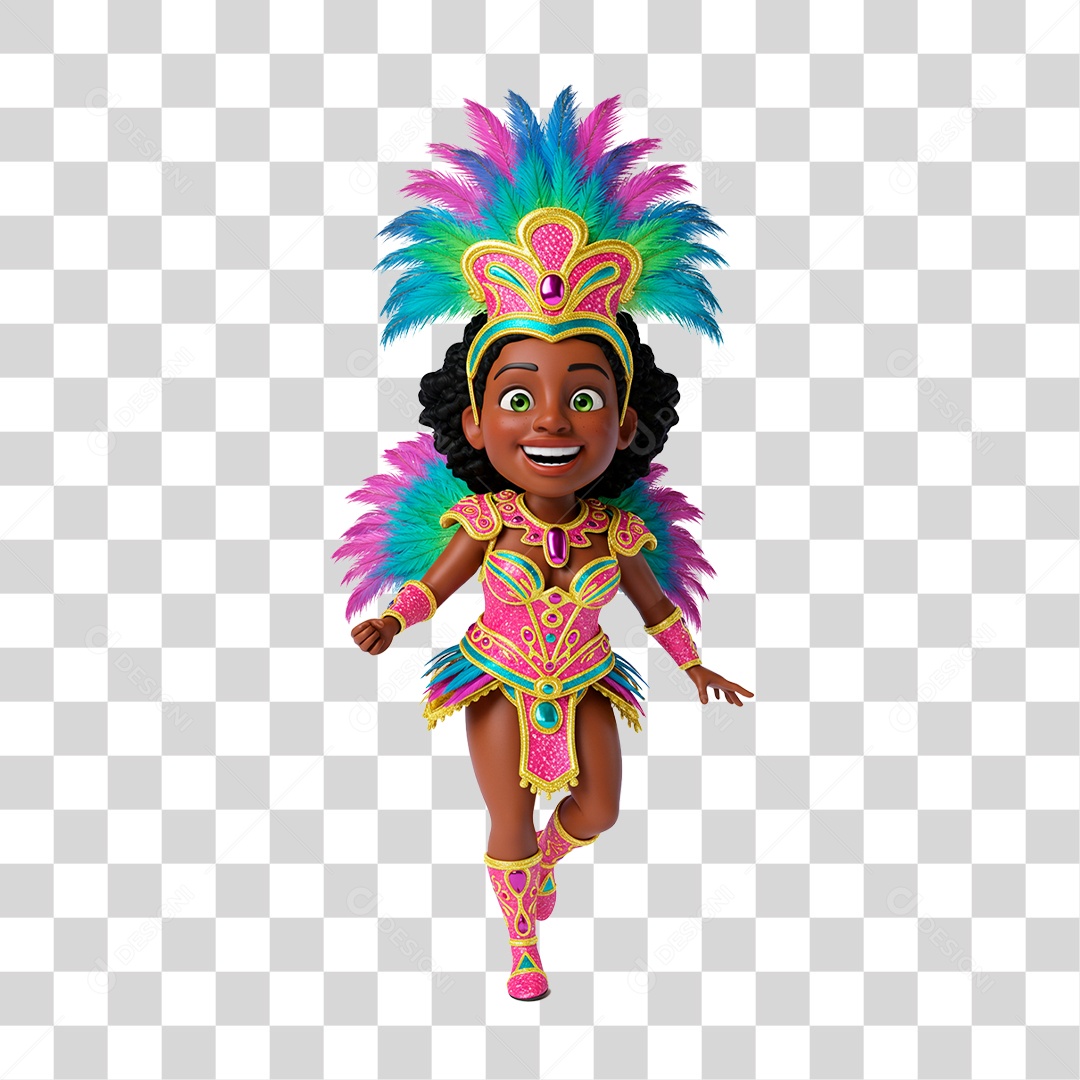 Mulher com Roupa de Carnaval PNG Transparente