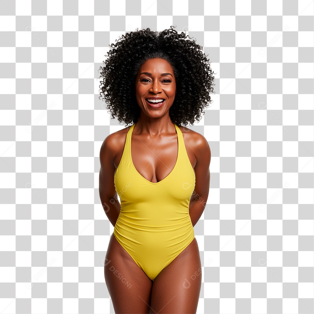 Mulher de Maiô PNG Transparente