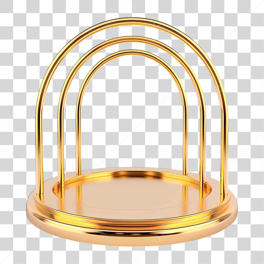 Pódio Dourado PNG Transparente