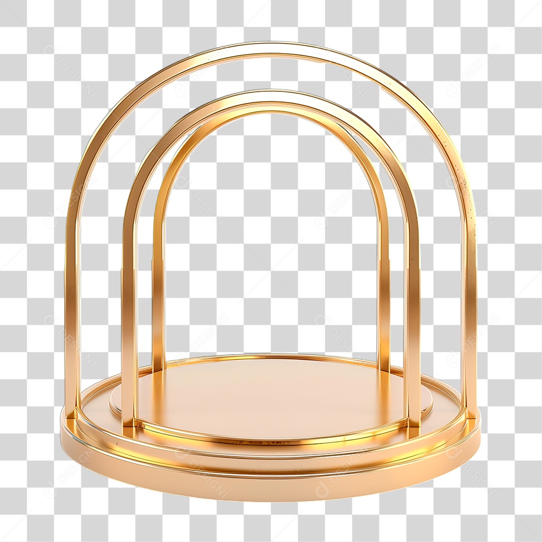 Pódio Dourado PNG Transparente