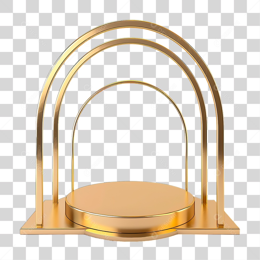Pódio Dourado PNG Transparente