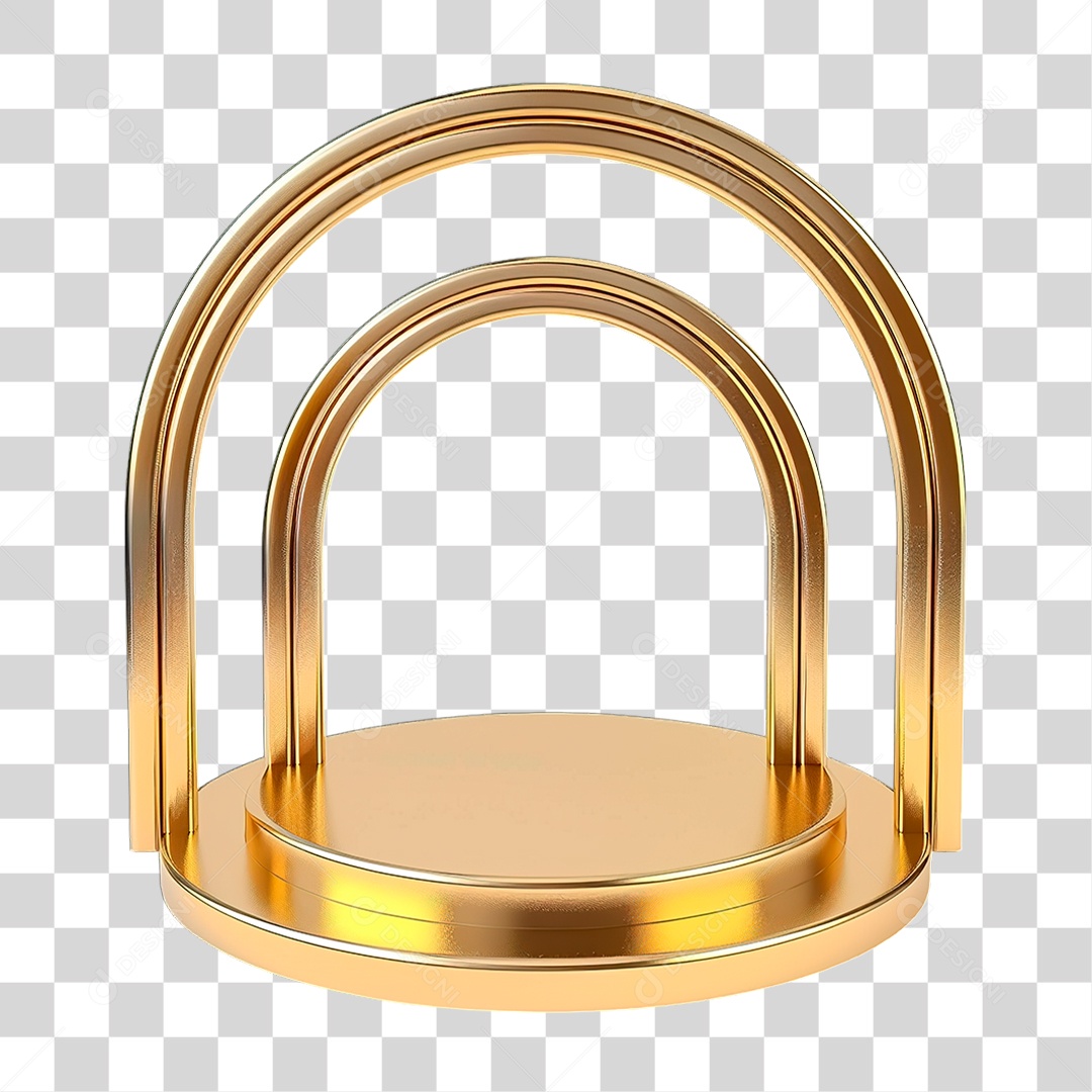 Pódio Dourado PNG Transparente