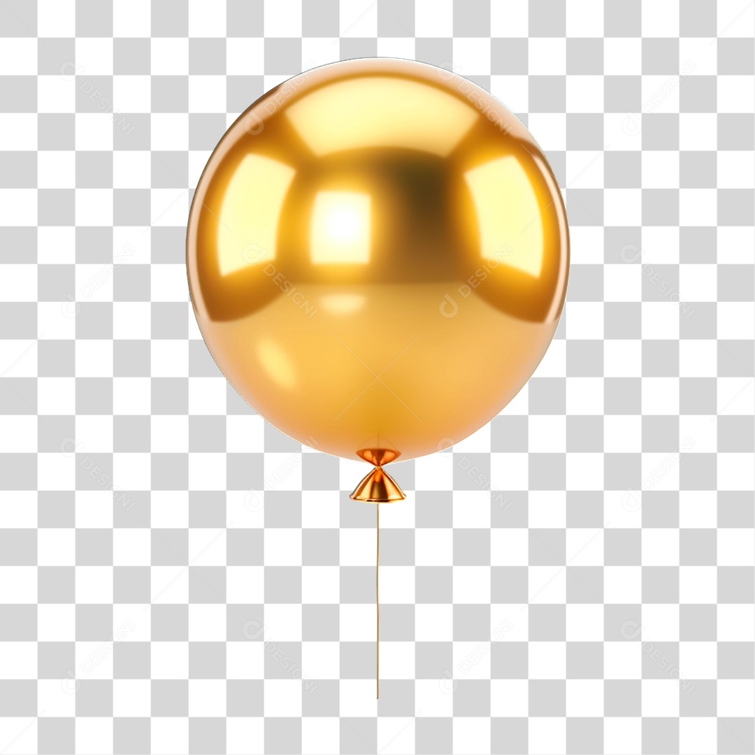 Balão Dourado PNG Transparente