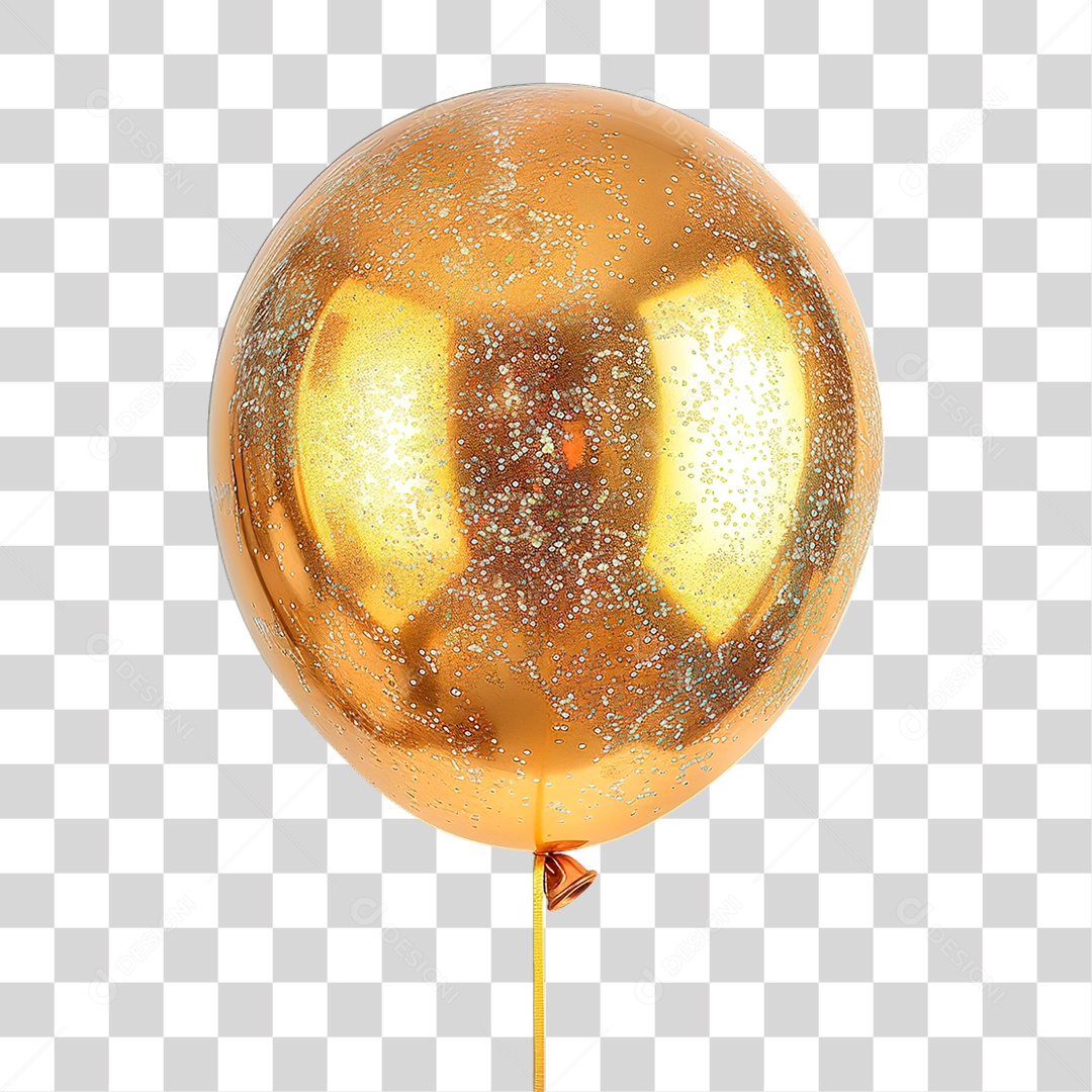 Balão Dourado PNG Transparente