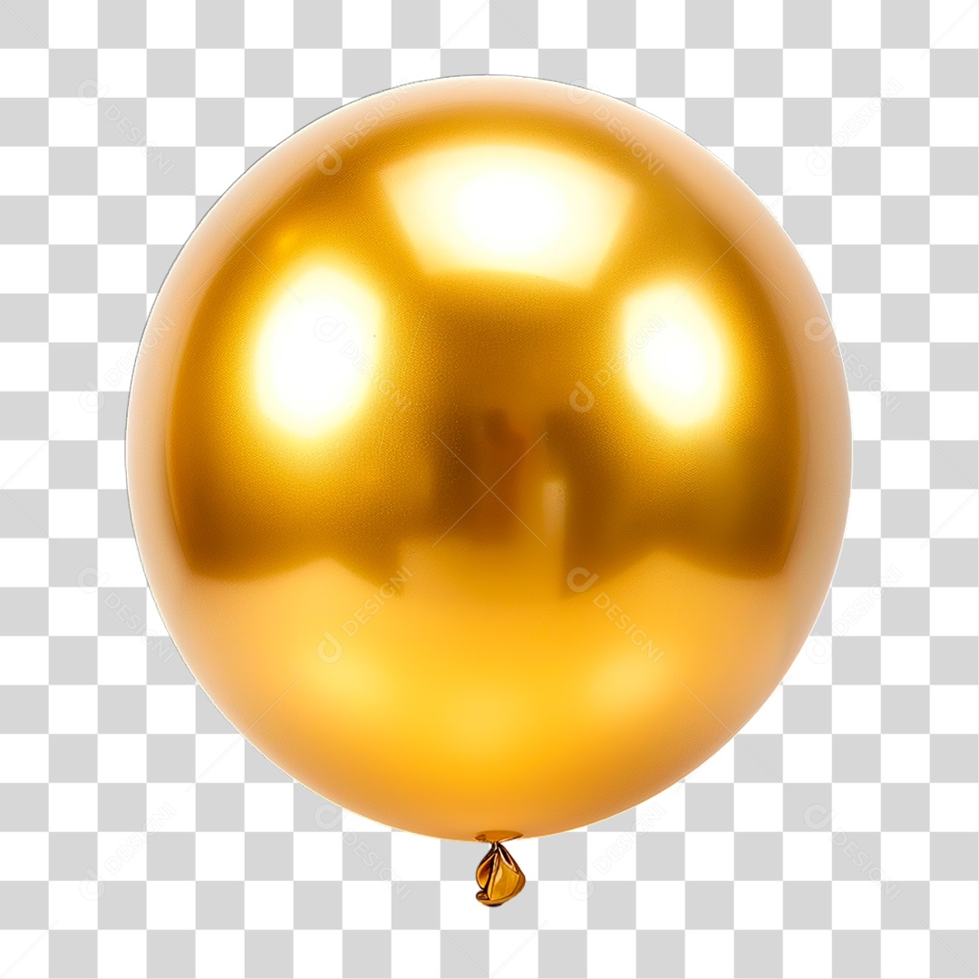 Balão Dourado PNG Transparente